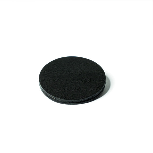 Broche en cuir ronde, noire