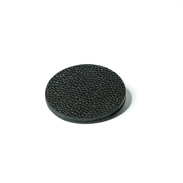 Broche en cuir ronde, noire